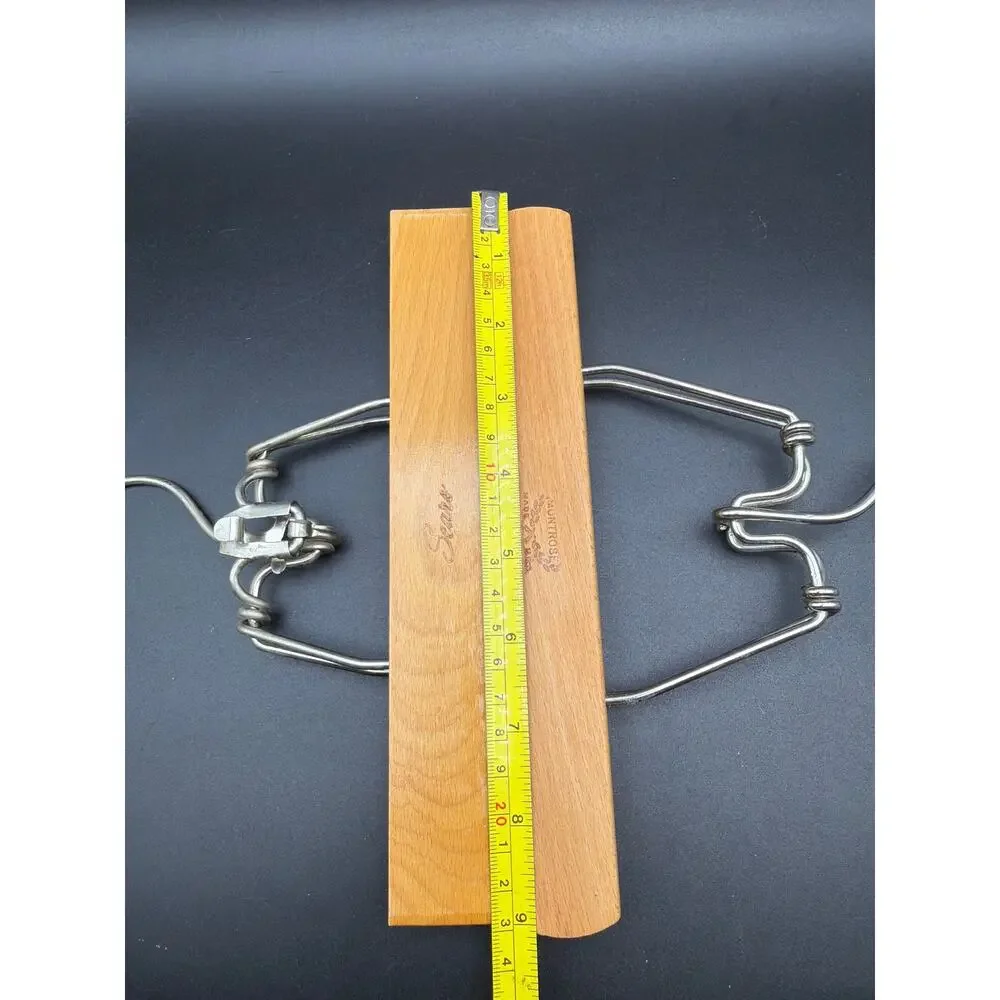 Vintage Montrose Sears Wooden Clamp Pants/Trouser Hangers Lot of 3 Mid Century